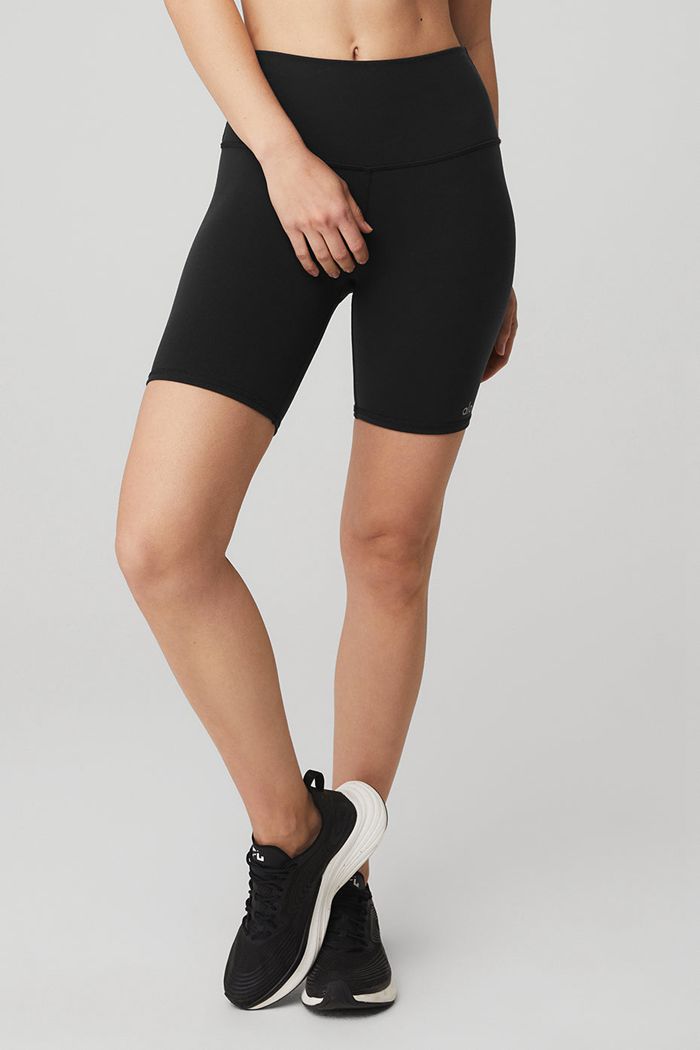 Alo Yoga High-Waist Biker Women's Short Black | 57CEASRPI