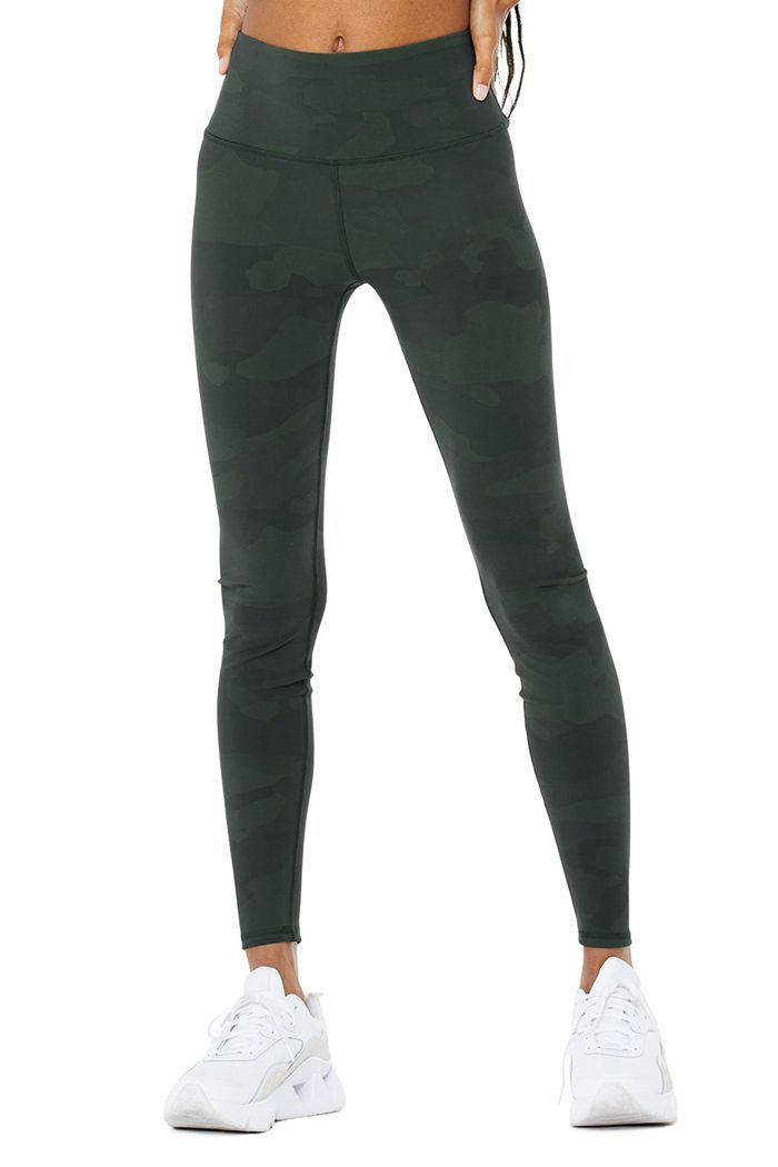 Alo Yoga High-Waist Camo Vapor Women's Leggings Black | 08VSWOLTM