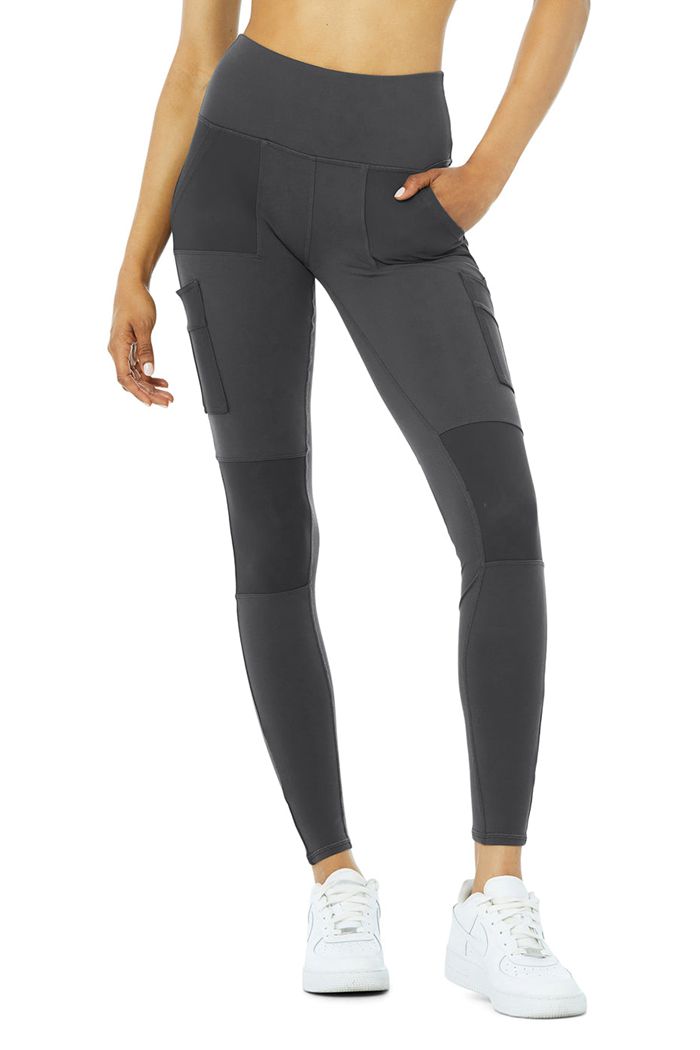 Alo Yoga High-Waist Cargo Women's Leggings Dark Grey | 59DSGOPCY