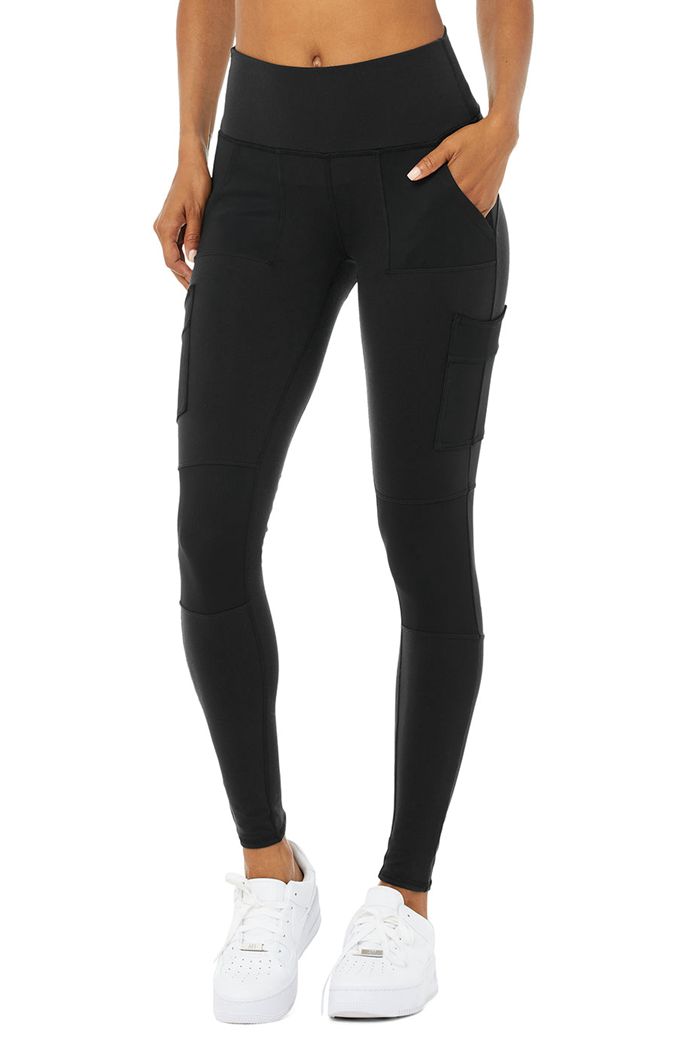 Alo Yoga High-Waist Cargo Women's Leggings Black | 80ROIVYWL