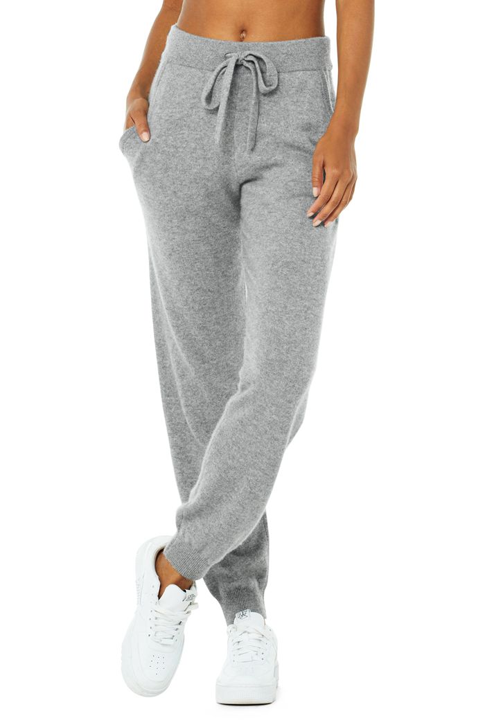 Alo Yoga High-Waist Cashmere Jet Set Women's Pants Grey | 49NODBHVL