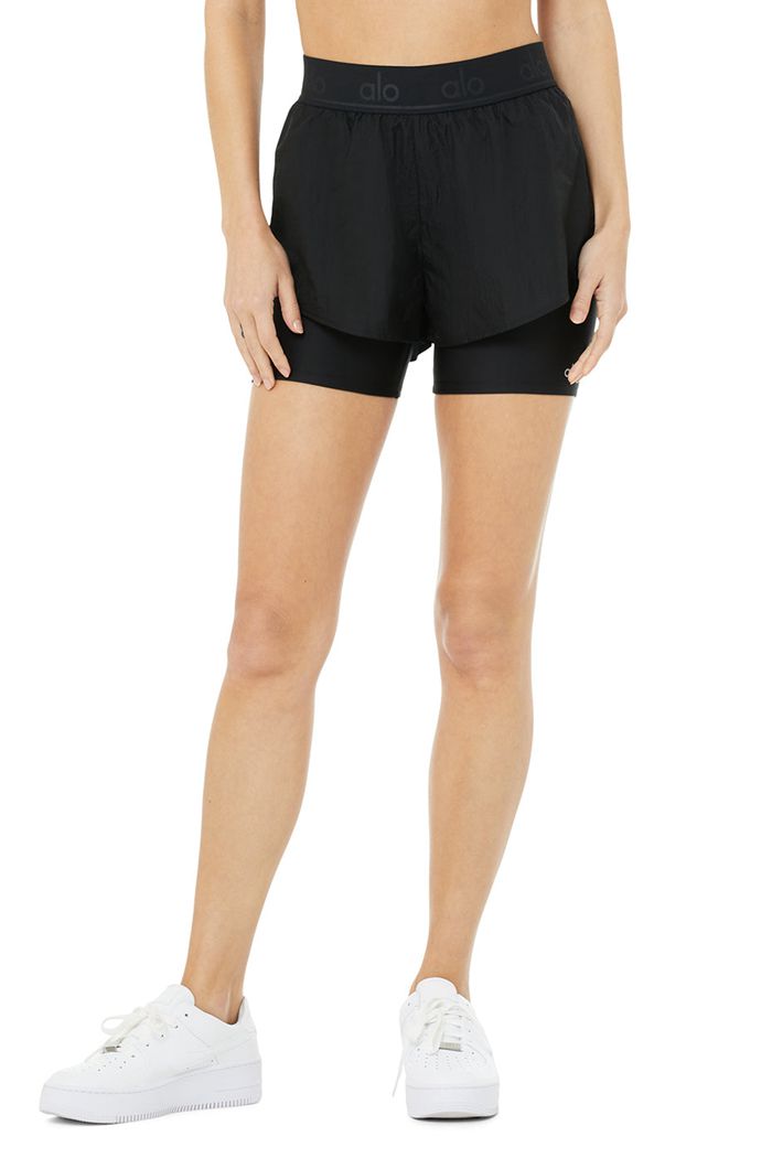 Alo Yoga High-Waist Catch The Light Women's Short Black | 25IFCYWXL