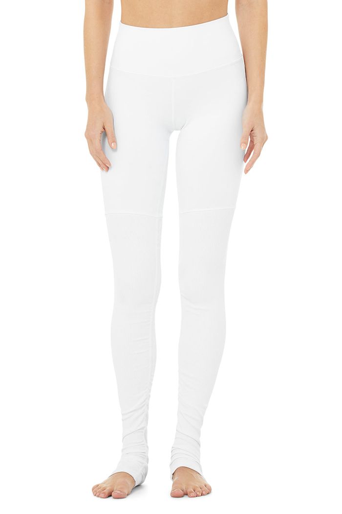 Alo Yoga High-Waist Goddess Women's Leggings White | 26SKNYGCR