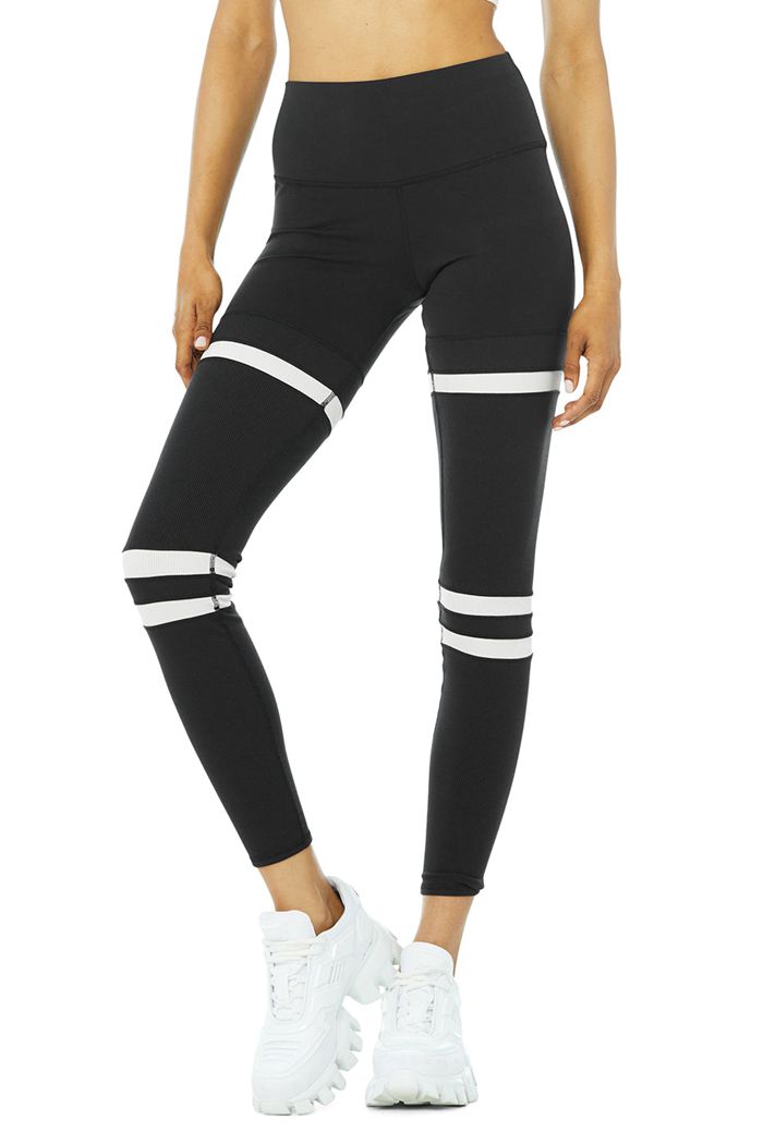 Alo Yoga High-Waist Legit Women's Leggings Black Beige | 40BWMLCFO