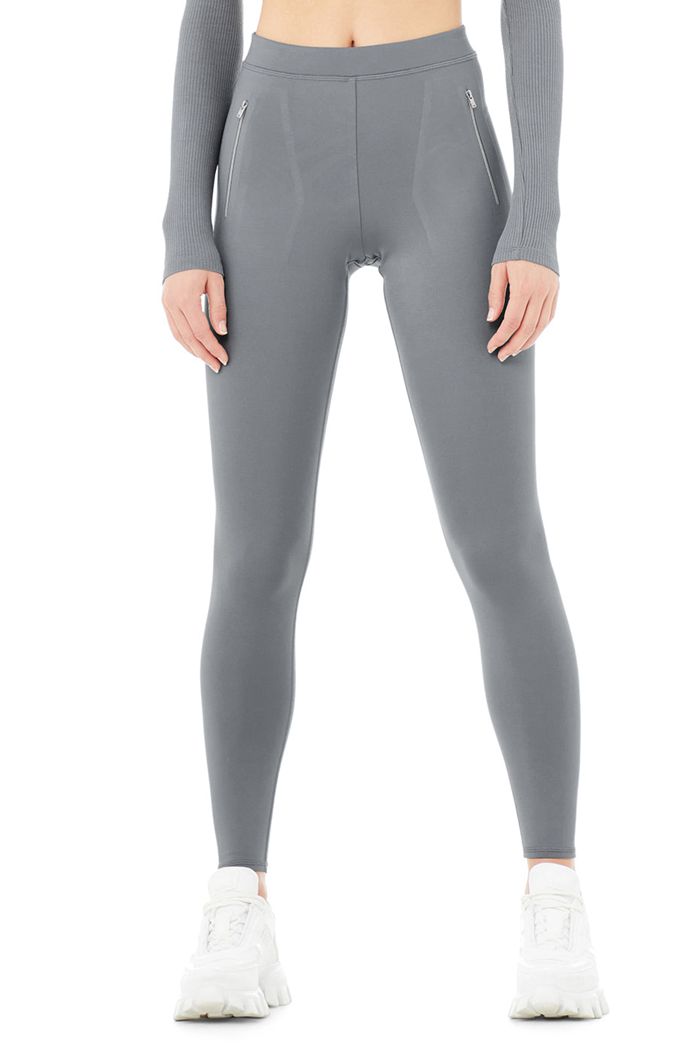 Alo Yoga High-Waist Thrill Seeker Women's Leggings Grey | 97HRNLWAP