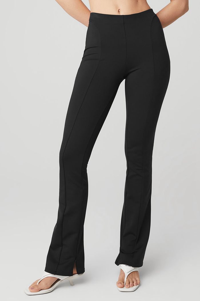 Alo Yoga High-Waist Zip It Flare Women's Leggings Black | 90JFRUGDY