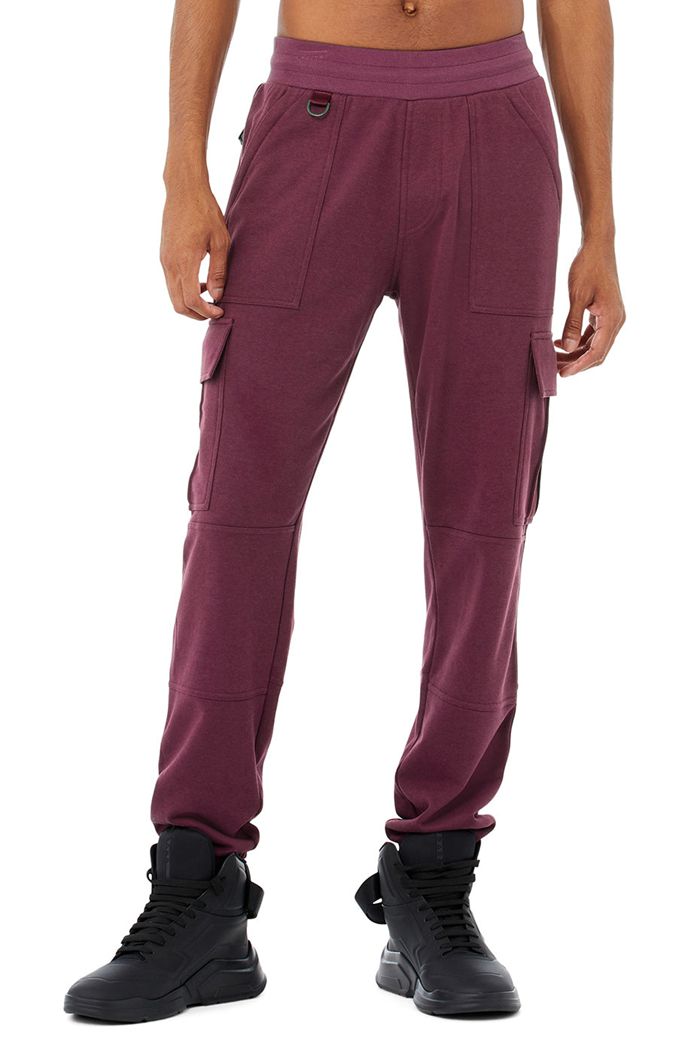 Alo Yoga Highline Cargo Sweat Men's Pants Red | 36MLAYSOQ