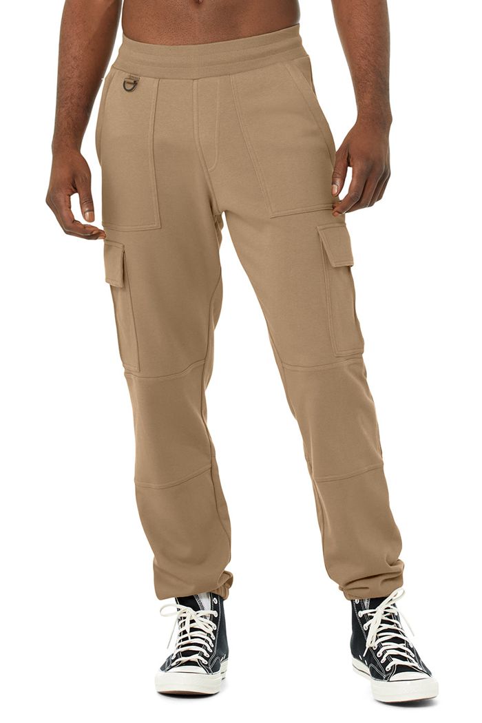 Alo Yoga Highline Cargo Sweat Men's Pants Brown | 68UOAGPWB