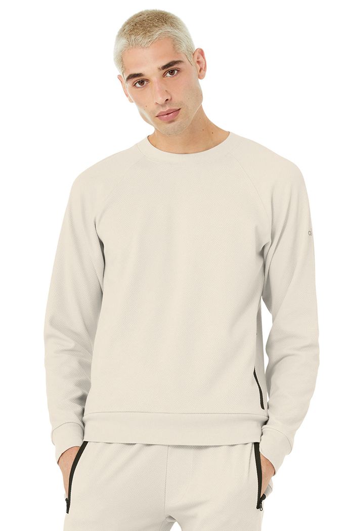 Alo Yoga Impel Sweatshirt Men's Long Sleeve Beige | 71QWBXOAT