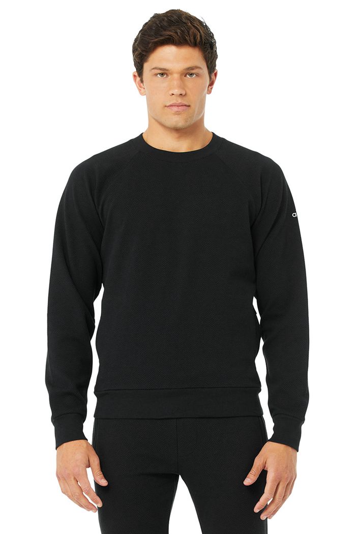 Alo Yoga Impel Sweatshirt Men's Long Sleeve Black | 98QHLNZIS