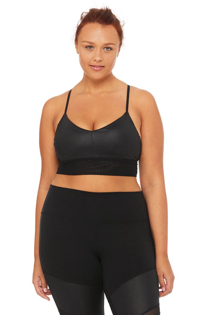 Alo Yoga Lavish Women's Bras Black | 93QUYACWP