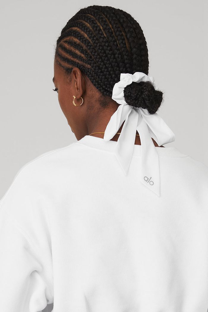 Alo Yoga Love Knots Tie Women's Scrunchie White | 45BYHIUDT