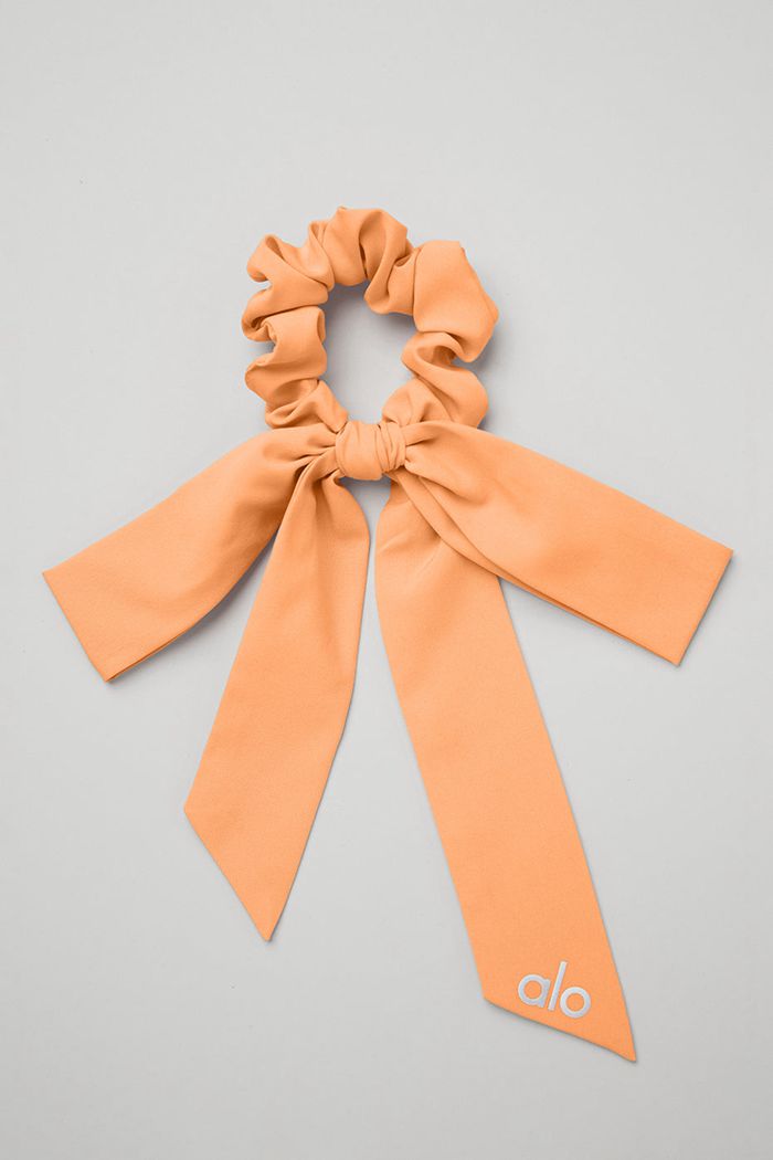 Alo Yoga Love Knots Tie Women's Scrunchie Orange | 78MKXQSBL