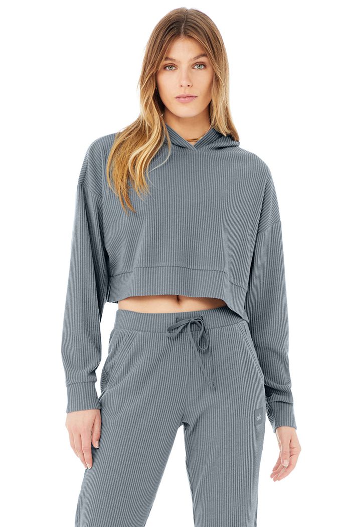 Alo Yoga Muse Women's Hoodie Grey | 40OCZGKYQ