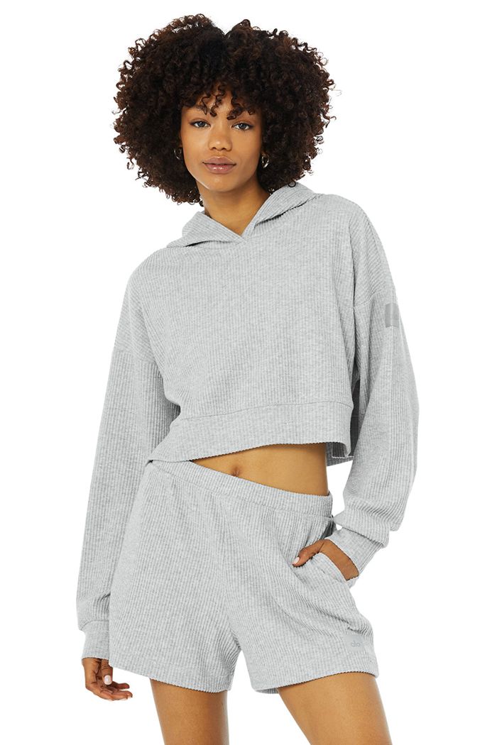 Alo Yoga Muse Women's Hoodie Grey | 57KZVBSDT