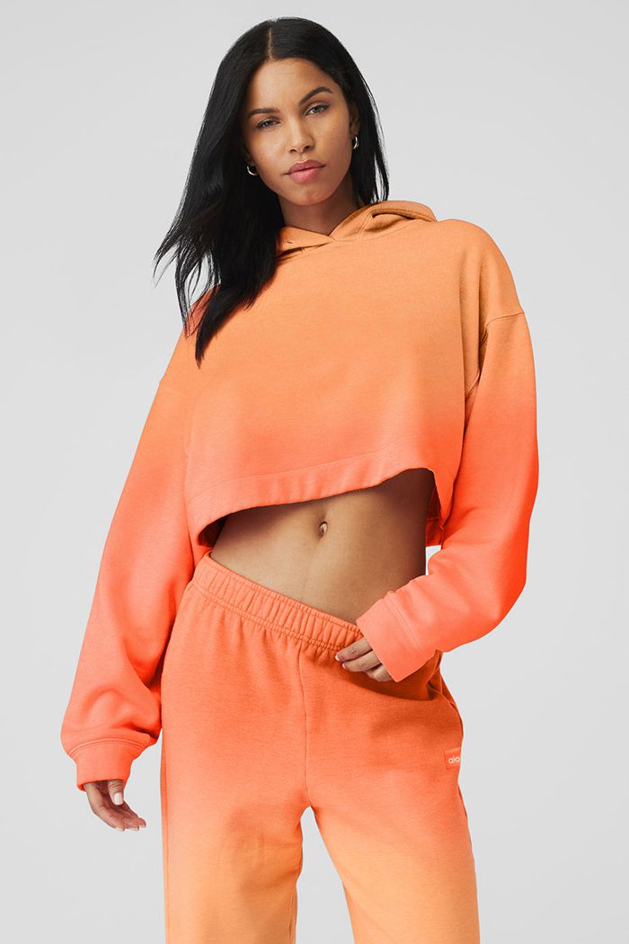 Alo Yoga Ombre Bae Women's Hoodie Orange | 39UEVMSOR