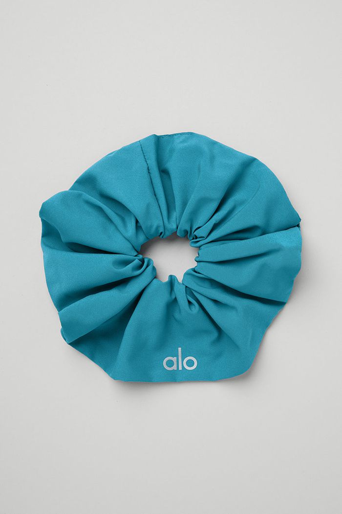 Alo Yoga Oversized Women's Scrunchie Blue | 63XIWROEM