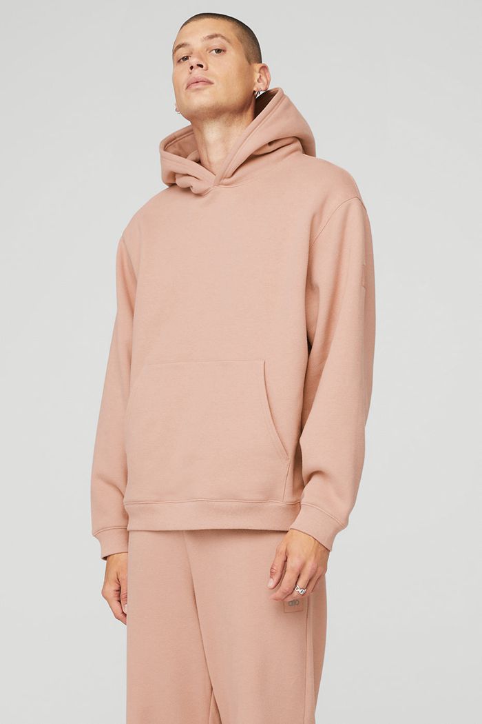 Alo Yoga Renown Men's Hoodie Pink | 86UYDXTOM