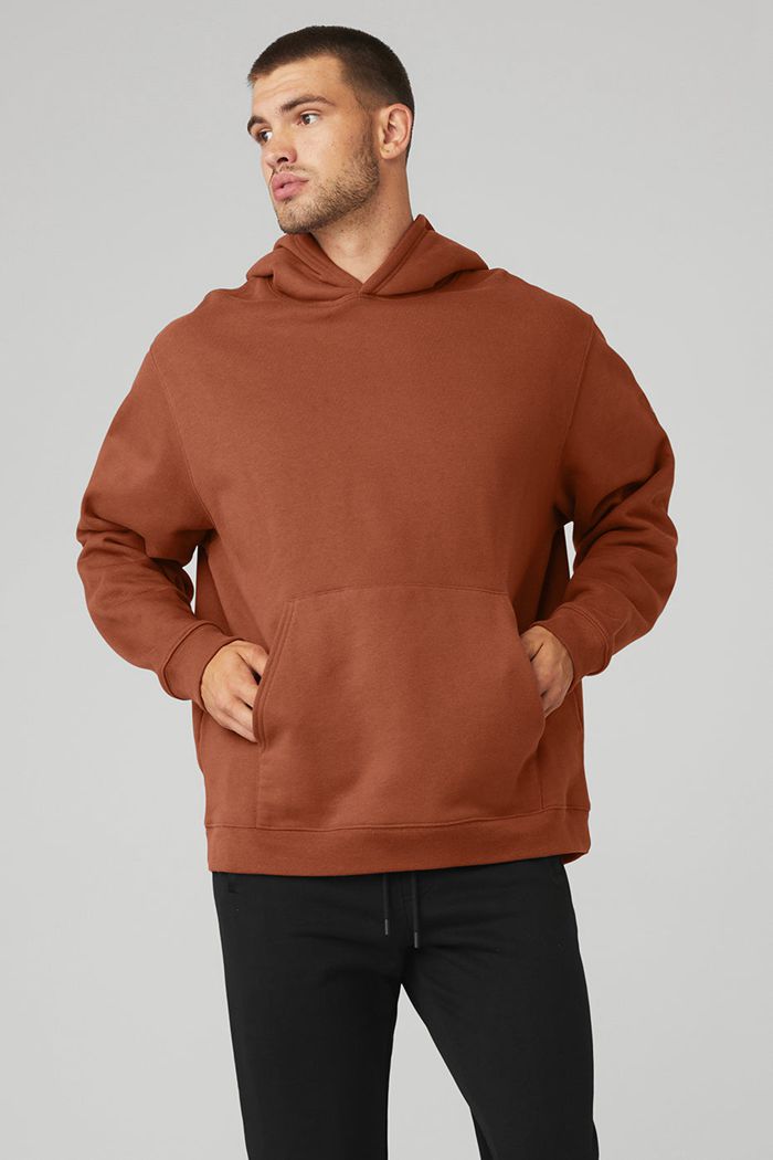 Alo Yoga Renown Men's Hoodie Red | 38XMCKVUW