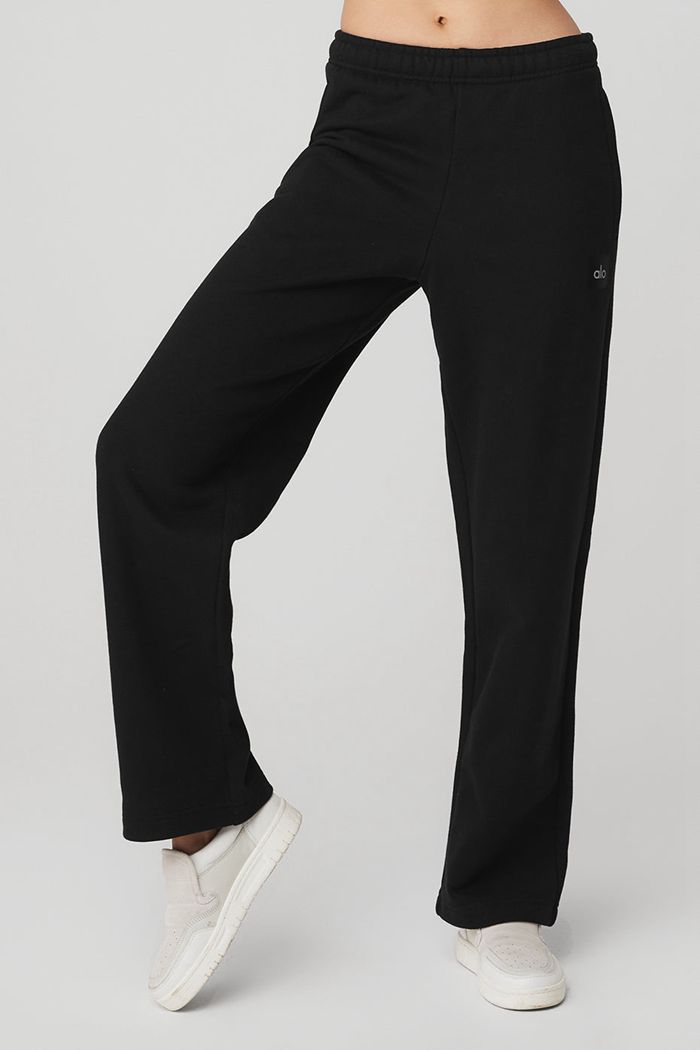 Alo Yoga Renown Sweat Women's Pants Black | 34OWRAUBL