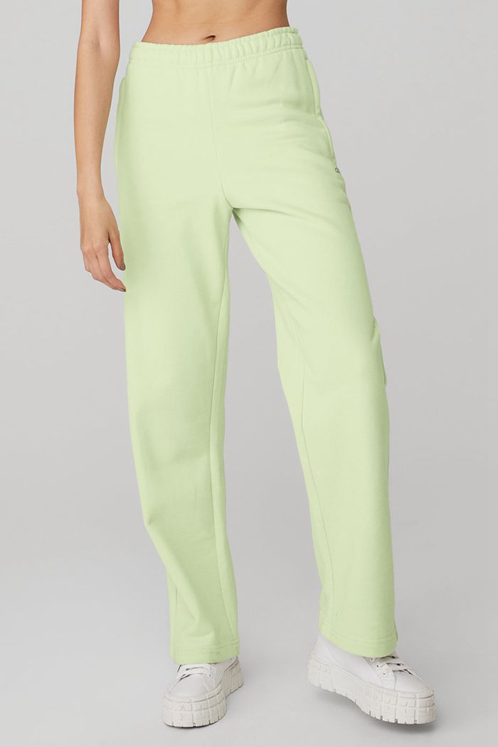 Alo Yoga Renown Sweat Women's Pants Green | 74GYZAFVX