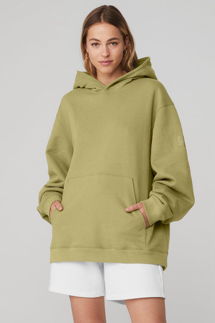 Alo Yoga Renown Women's Hoodie Green | 18CGTUMFW