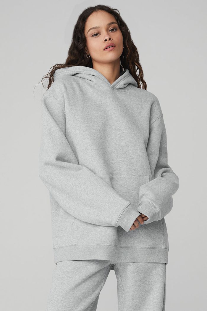 Alo Yoga Renown Women's Hoodie Grey | 51SGNOBYZ