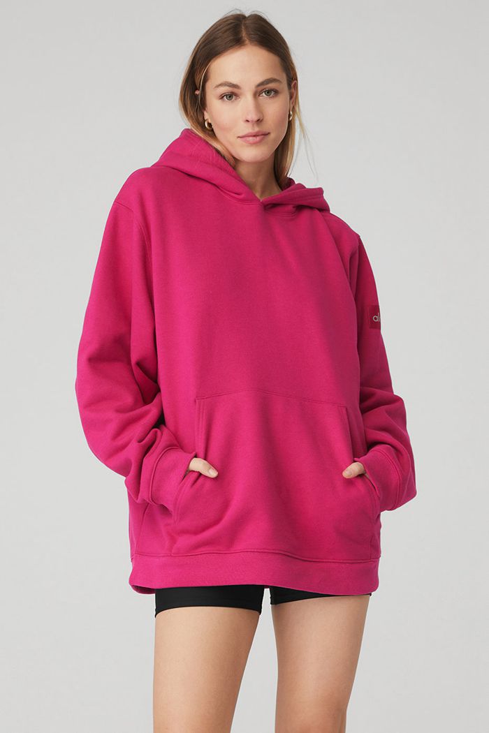 Alo Yoga Renown Women's Hoodie Red | 43ABUJPVH