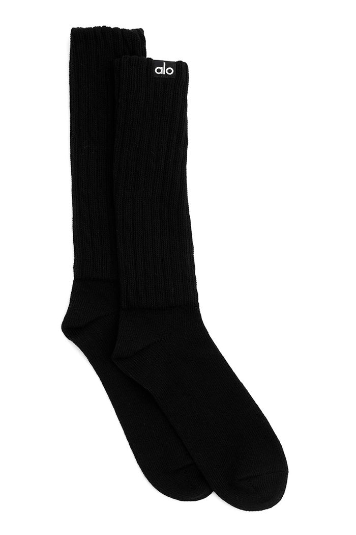 Alo Yoga Scrunch Women's Socks Black | 26PBROLNJ