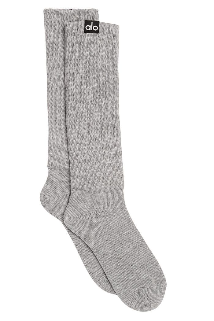 Alo Yoga Scrunch Women's Socks Grey | 28YXMNRWH