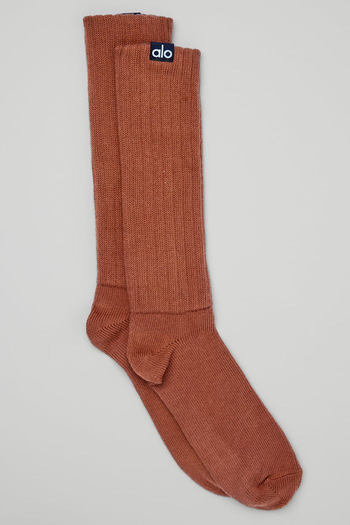 Alo Yoga Scrunch Women's Socks Red | 51QDYUNRP