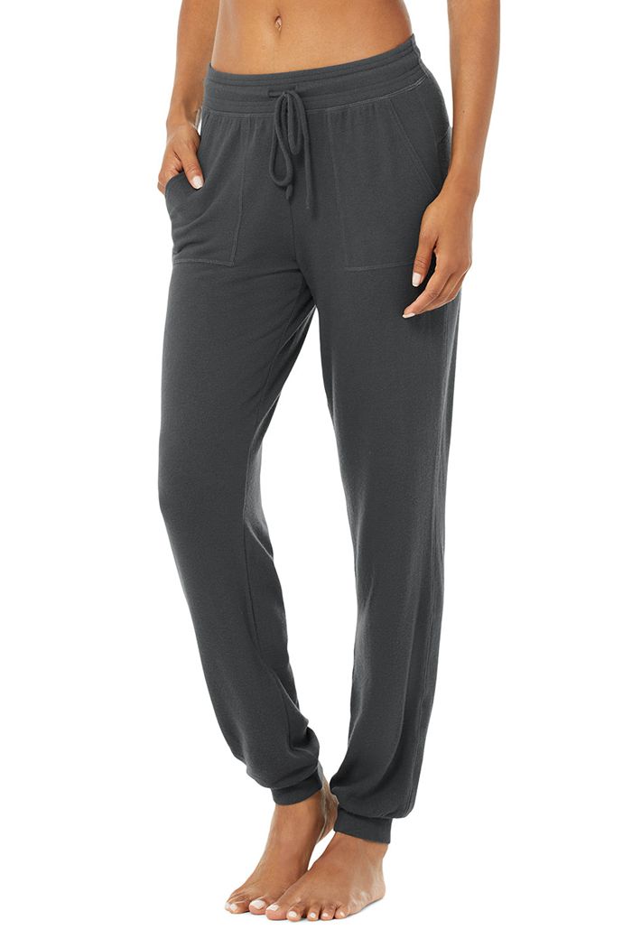 Alo Yoga Soho Sweat Women's Pants Dark Grey | 05ZSFBIXW