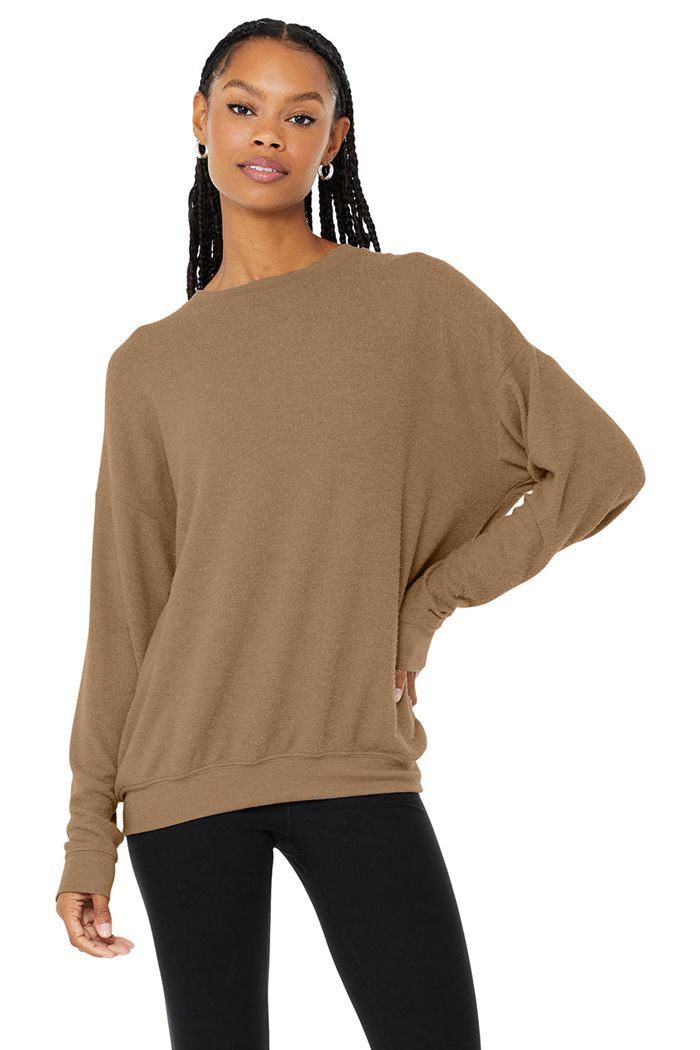 Alo Yoga Soho Women's Pullover Brown | 79GDHEVRO