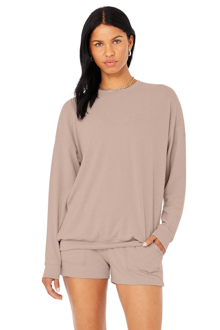 Alo Yoga Soho Women's Pullover Pink | 13ZCNSGRA