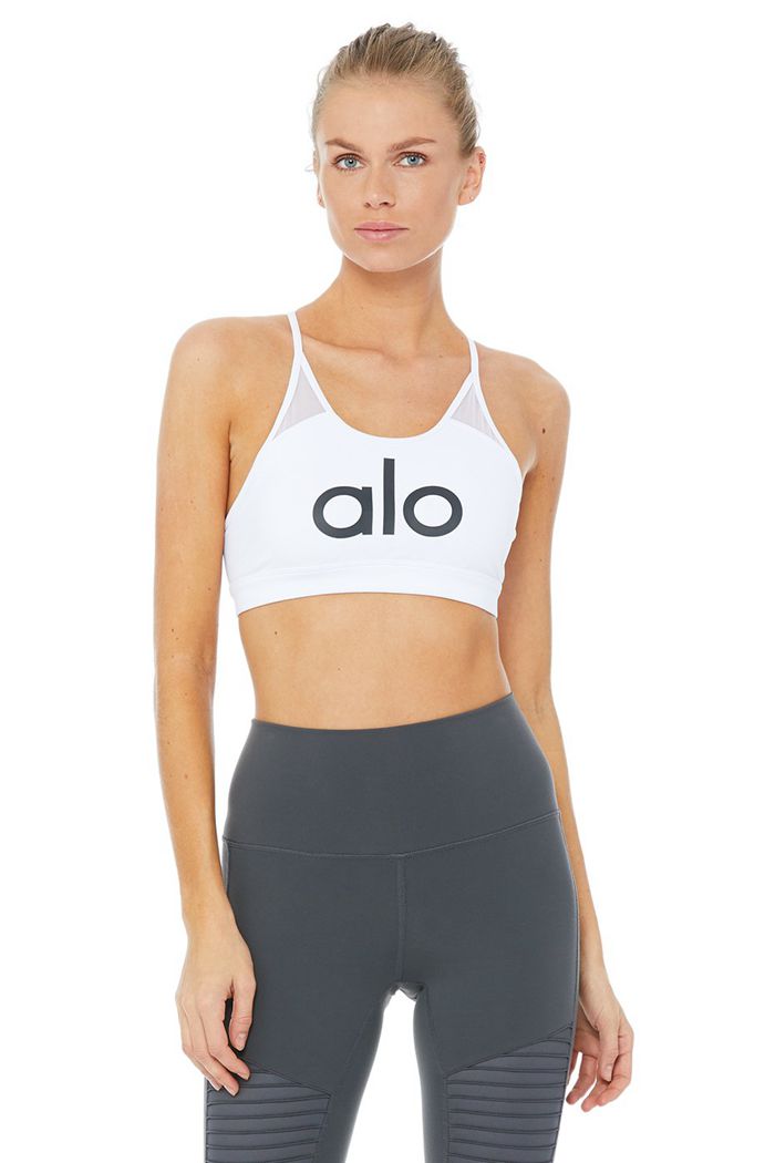 Alo Yoga Starlet Women's Bras White | 87JCPDUOW