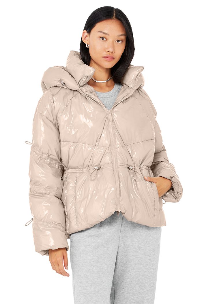 Alo Yoga Stunner Puffer Women's Jackets Pink | 58HGIZXFK