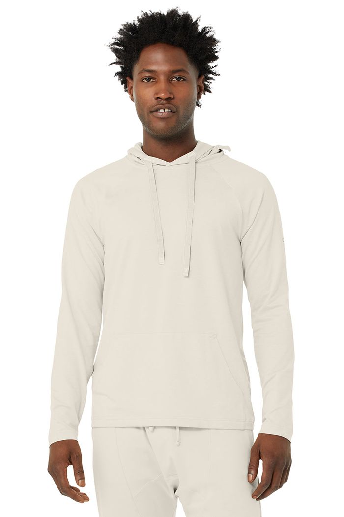 Alo Yoga The Conquer Men's Hoodie Beige | 01LANPTYM