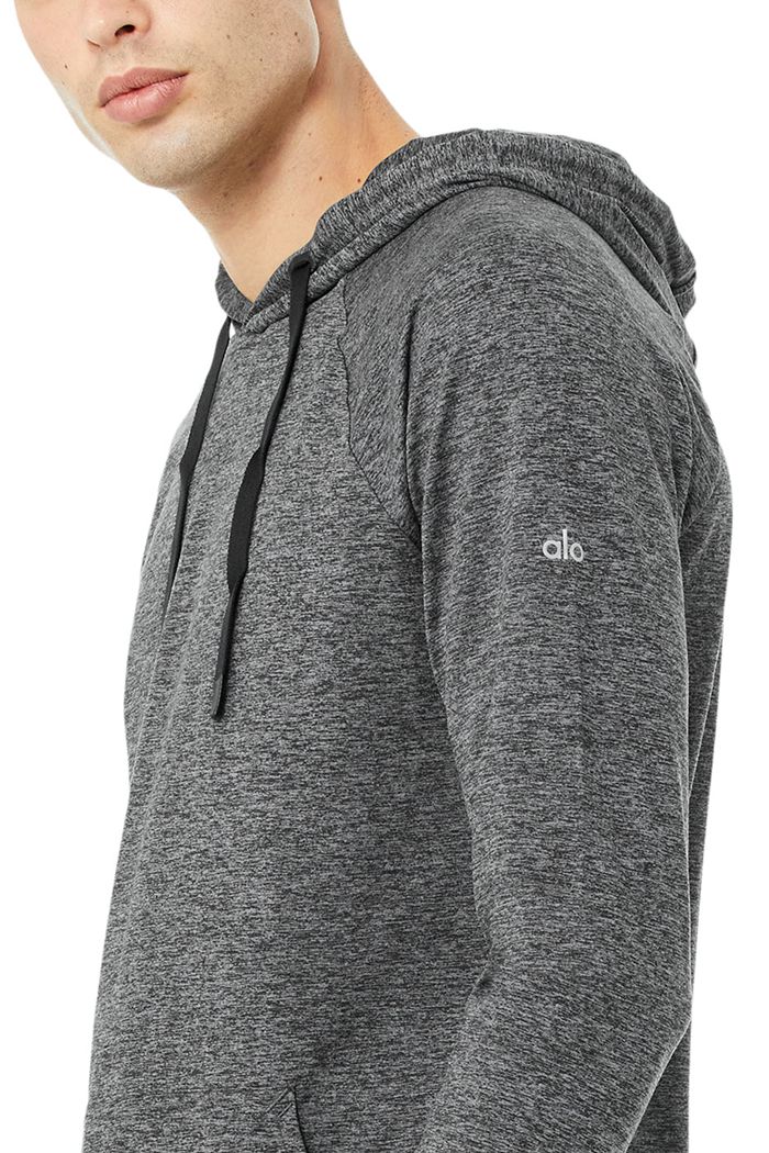 Alo Yoga The Conquer Men's Hoodie Grey | 40FUAHNEG