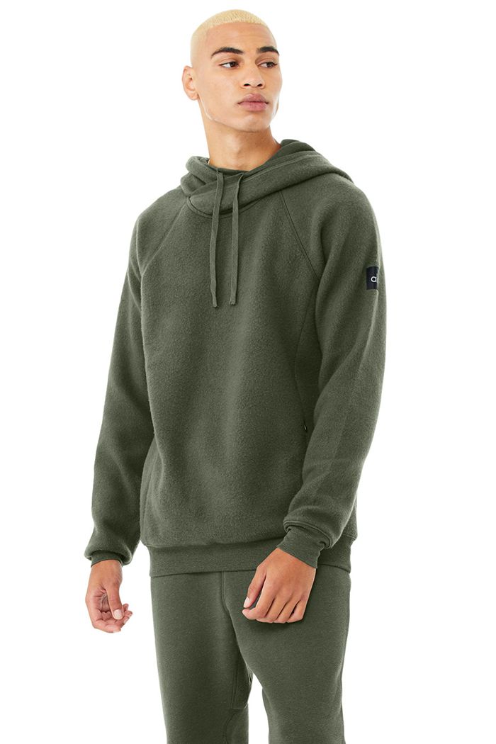 Alo Yoga The Triumph Men's Hoodie Dark Green | 07GIANSED