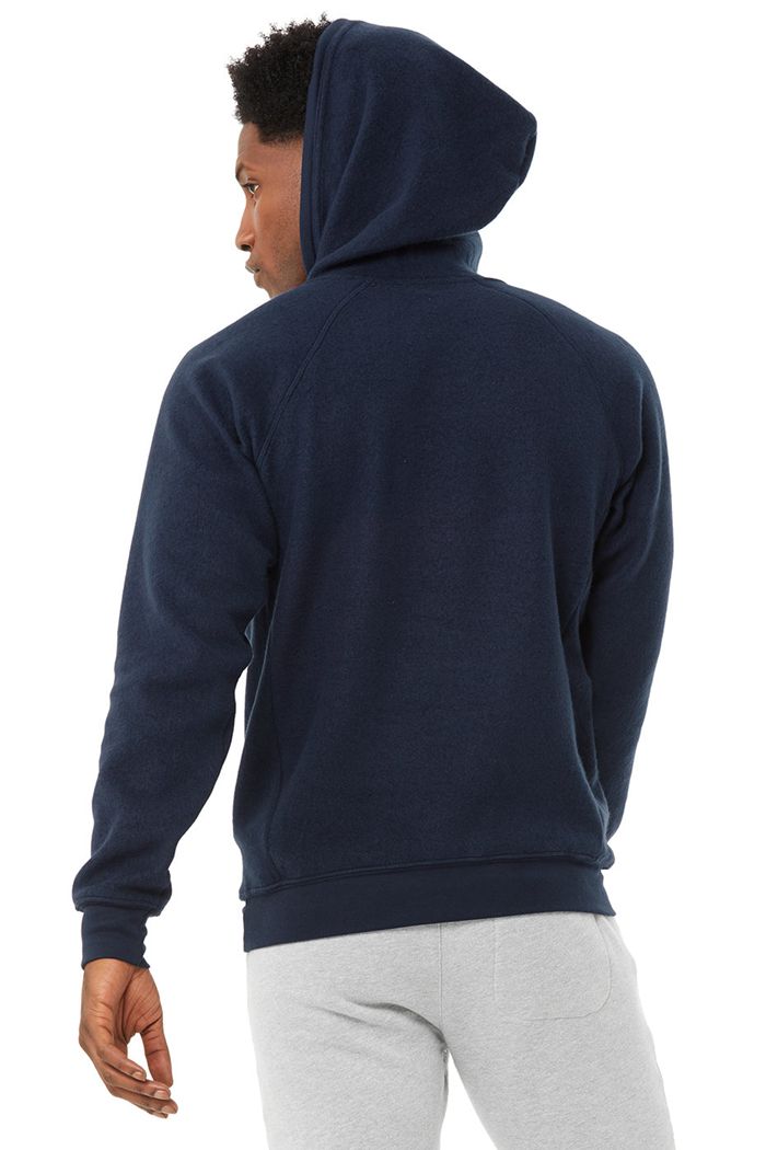 Alo Yoga The Triumph Men's Hoodie Navy | 14XLWJIPN