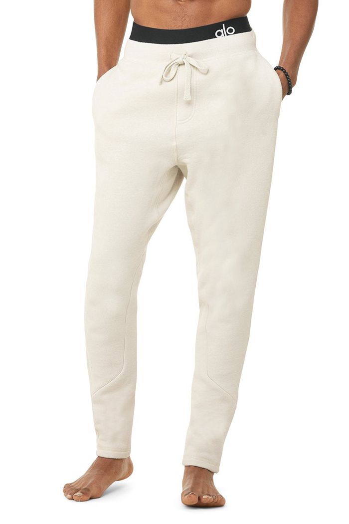 Alo Yoga The Triumph Sweat Men's Pants Beige | 25WVFOYIU