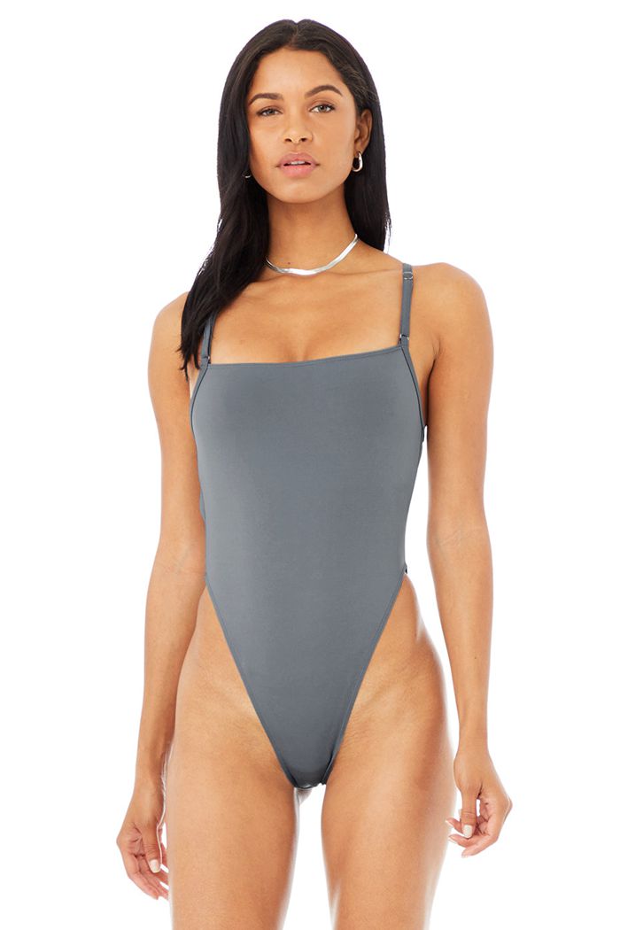 Alo Yoga Thrill Seeker Women's Bodysuit Grey | 01AGIRMUS