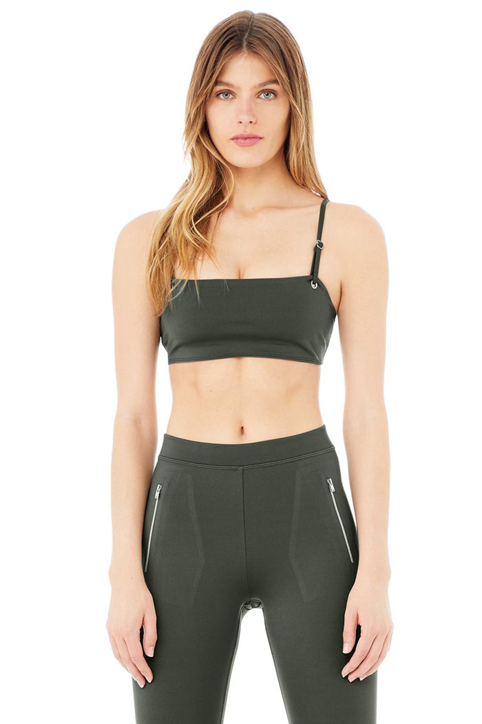 Alo Yoga Thrill Seeker Women's Bras Dark Green | 31AXENPHB