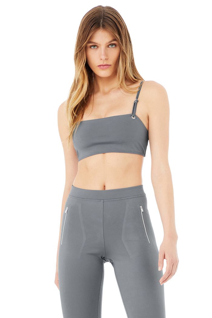 Alo Yoga Thrill Seeker Women's Bras Grey | 13JSCUNEQ