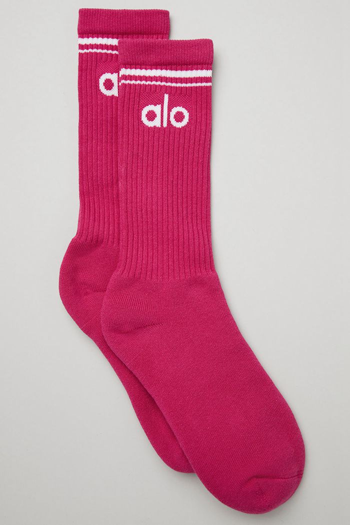 Alo Yoga Throwback Men's Socks White | 34MKVAIPD