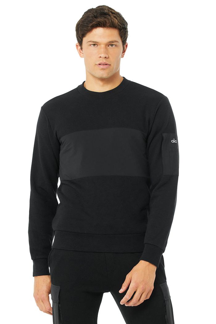 Alo Yoga Traverse Men's Pullover Black | 65FUISCWE