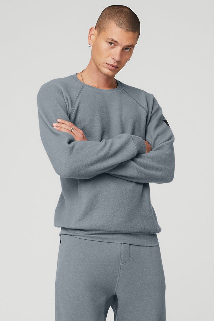 Alo Yoga Triumph Crew Neck Sweatshirt Men's Long Sleeve Grey | 50ASYLQFR