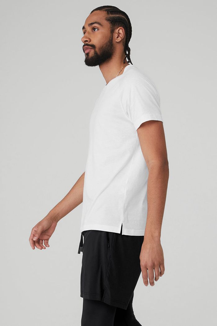 Alo Yoga Triumph Crew Neck Tee Men's Short Sleeve White | 15IAOCRLX