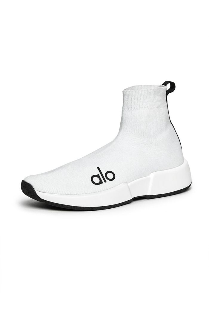 Alo Yoga Velocity Knit Sneaker Women's Shoes White | 24EGKSAQL