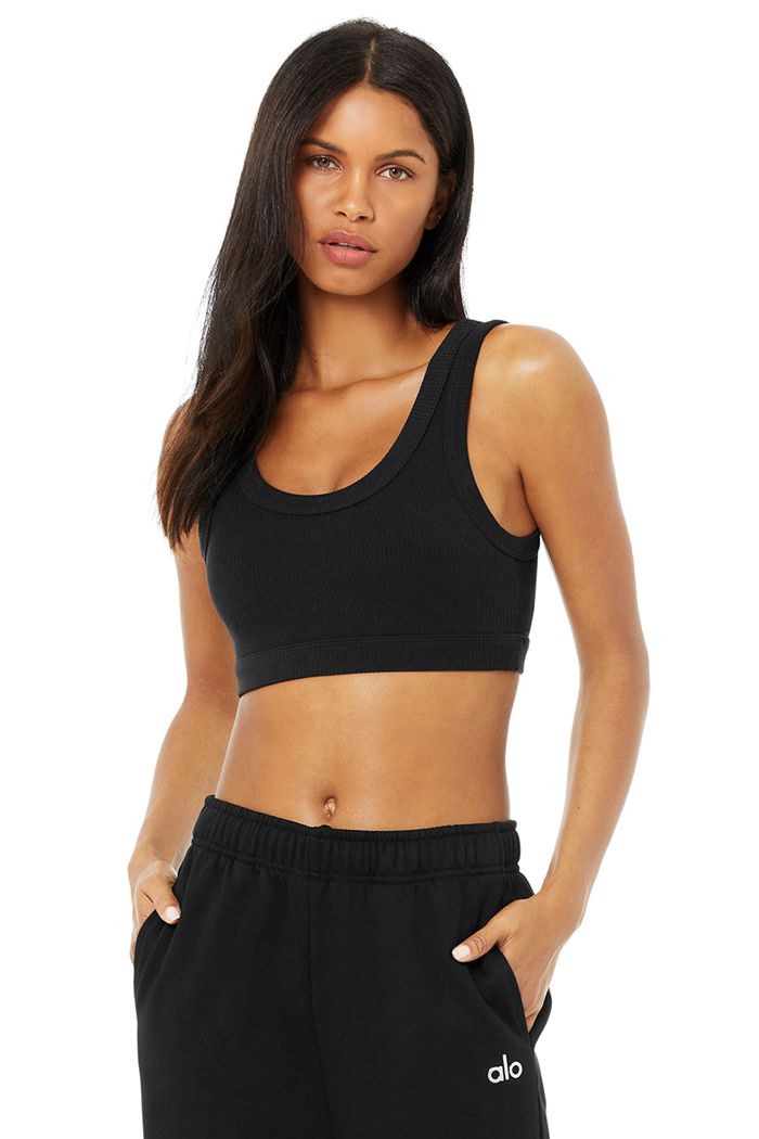 Alo Yoga Wellness Women's Bras Black | 08MHVOXKZ